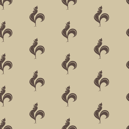 Cock vector art background design for fabric and decor. Seamless patternのイラスト素材