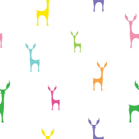 Deer vector art background design for fabric and decor. Seamless patternのイラスト素材
