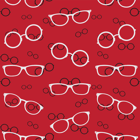 Glasses vector art background design for fabric and decor. Seamless patternのイラスト素材