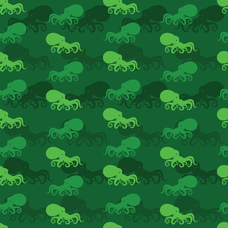 Octopus vector art background design for fabric and decor. Seamless patternのイラスト素材