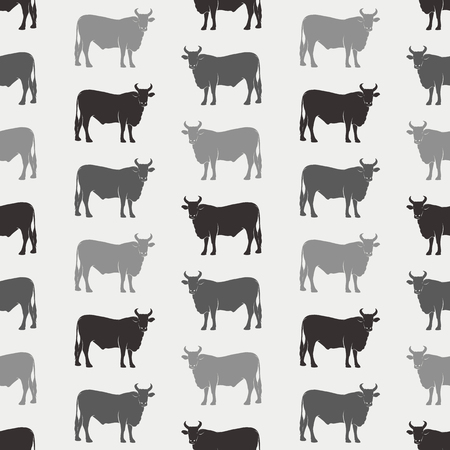 Cow vector art background design for fabric and decor. Seamless patternのイラスト素材