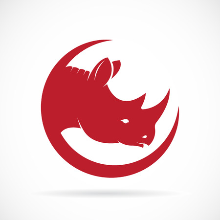 image of rhino head on white background. rhino for your design.のイラスト素材