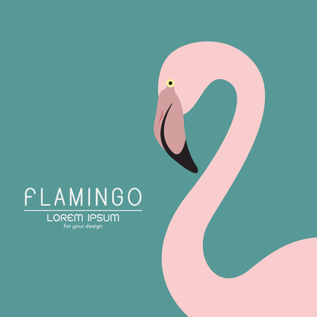 Vector of a flamingo design on blue background, Wild Animals.のイラスト素材