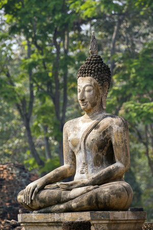 Sukhothai Historical Park In Thailand, Buddha statue, Old Town,の写真素材