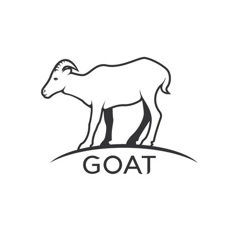 Vector of a goats mountain on white background. Wild Animals.のイラスト素材