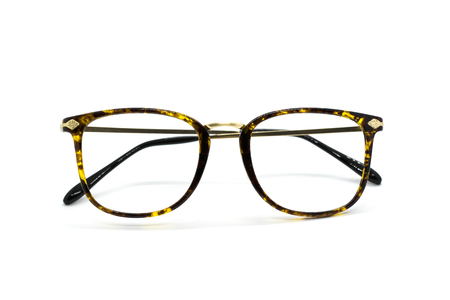 Modern fashionable spectacles isolated on white background, Perfect reflection, Glassesの写真素材