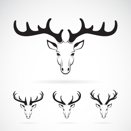 Vector group of deer head design on white background.のイラスト素材