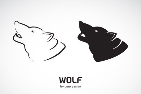 Vector of wolf head design on white background, Wild Animals, Vector illustration. Easy editable layered vector illustration.のイラスト素材
