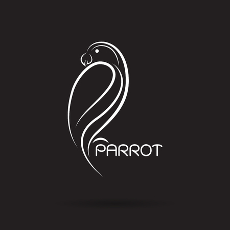 Vector of a parrot design on black background., Bird Icon., Wild Animals. Easy editable layered vector illustration.のイラスト素材