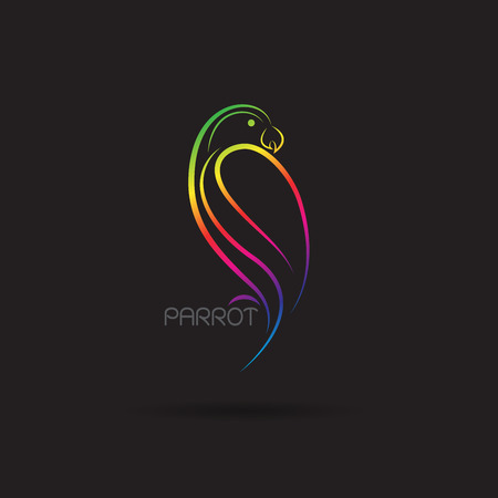 a parrot design on black backgroundのイラスト素材