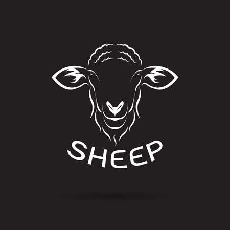 Vector of sheep head design on black background. Wild Animals. Easy editable layered vector illustration.のイラスト素材