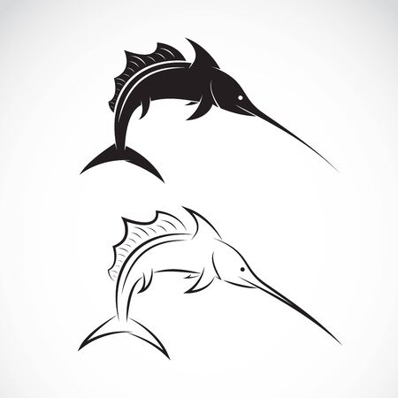 Vector of sailfish design on white background. Sea Animal. Fish icon or logo., Easy editable layered vector illustration.のイラスト素材