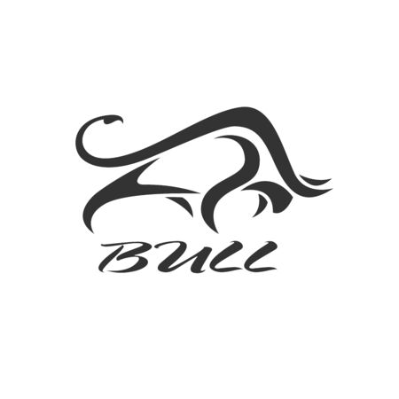 Vector of a bull design on whiteのイラスト素材
