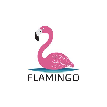 Vector of flamingo design on white background. Wild Animals. Birds. Easy editable layered vector illustration.のイラスト素材