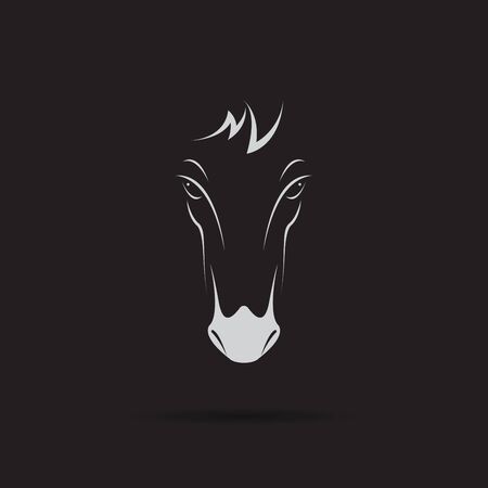 Vector of a horse head design on black background. Wild Animals. Horse head icon or logo. Easy editable layered vector illustration.のイラスト素材