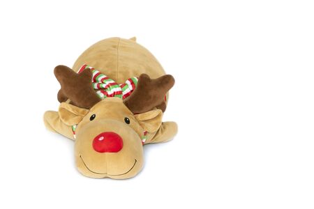 Image of brown deer doll isolated on white background. Animal dolls.の写真素材