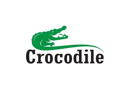 Vector of crocodile design and the letters on white background. Wild Animals. Reptile. Easy editable layered vector illustration.のイラスト素材