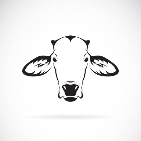 Vector of a cow head design on white background. Farm Animal. Cows logos or icons. Easy editable layered vector illustration.のイラスト素材