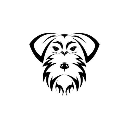 Vector of schnauzer dog head isolated on white background. Easy editable layered vector illustration. Animals. Pets.のイラスト素材