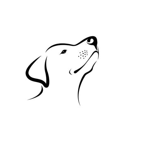 Vector of labrador dog head isolated on white background. Easy editable layered vector illustration. Animals. Pets.のイラスト素材