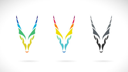 Vector of goat head or goral design on white background. Easy editable layered vector illustration. Wild Animals.のイラスト素材
