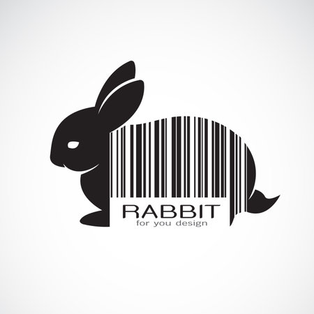 Vector of a rabbit barcode design on white background. Wild Animals.のイラスト素材