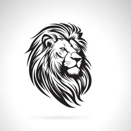 Vector of lion head design on white background. Easy editable layered vector illustration. Wild Animals.のイラスト素材