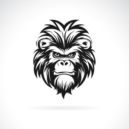 Vector of a baboon head design on white background. Easy editable layered vector illustration. Monkey. Wild Animals.のイラスト素材