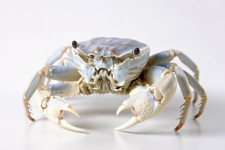 Image of a crab on white background. Amphibian. Wildlife Animals. Illustration, Generative AI.の素材