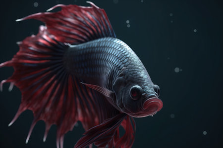 Image of betta fish with beautiful tail. Pet. Animal. Fish. Generative ai.の素材