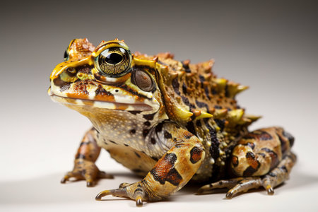 Image of a argentine horned frog. Amphibian. Wildlife animals. Illustration, Generative AI.の素材