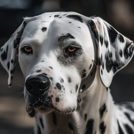 Image of a dalmatian dog head. Pet. Animals. Illustration. Generative AI.の素材