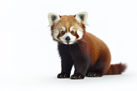 Image of a red panda isolated on white background. Mammals. Wildlife Animals. Generative AI.の素材