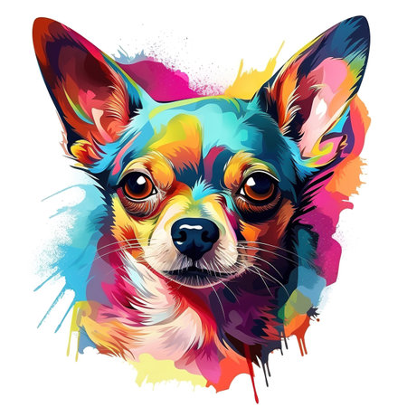 Chihuahua dog head on a clean background, Png for Sublimation Printing, Printable art, Pet, Animals. Illustration, Generative AI.の素材