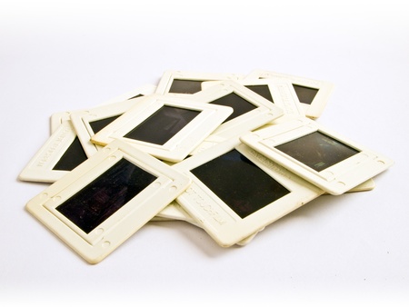 Old plastic slide film mountの写真素材