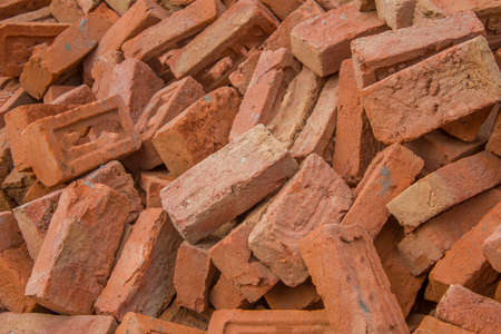 red bricks lie in a pile