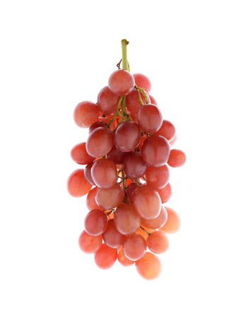ripe red grape on white backgroundの写真素材