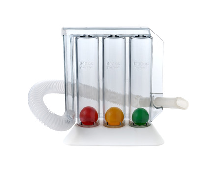 Tri balls spirometer, used to encourage deep breath after major surgery