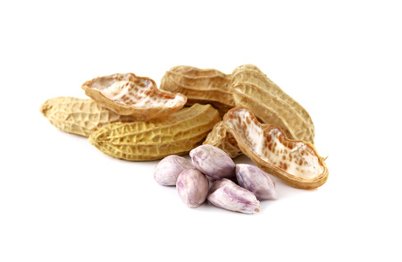 boiled peanuts isolated on white background
