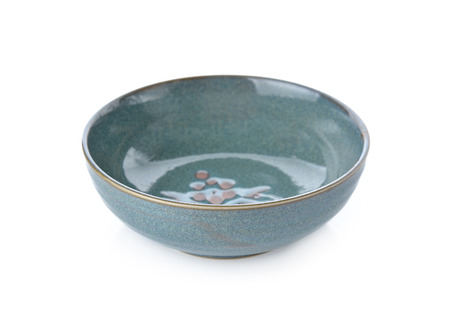 empty soup bowl on white backgroundの写真素材