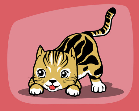 A cat was playing  Did you need to play with us のイラスト素材