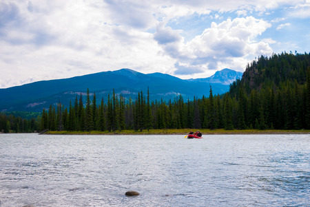 Beautiful way to Jasper National Park, Alberta, Canadaの写真素材