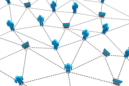Business human social network on white background 