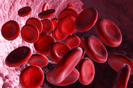 3d render red blood cells - science and medical concept.の写真素材