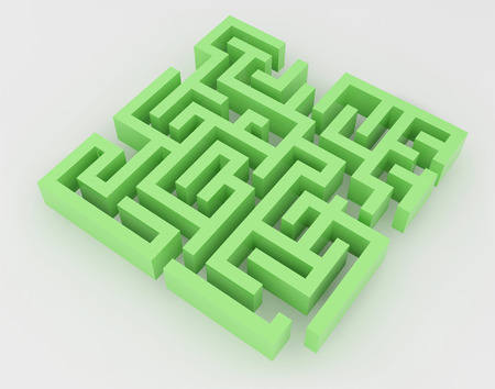 Green maze complex way to find exit business concept.の写真素材