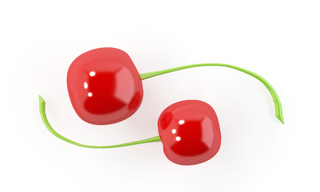 Copy space Cherry on White Background minimal design.の写真素材