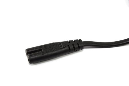 female rubber connector power plug, isolated on white