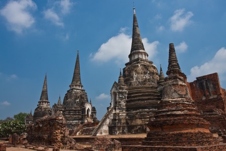 Wat Phra Si Sanphet, Ayutthaya, Thailandの写真素材