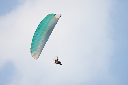 Close up of paramotor flying from Thailand International Balloon Festival 2009の写真素材