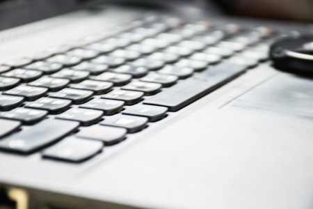 Black keyboard, zoom blur background